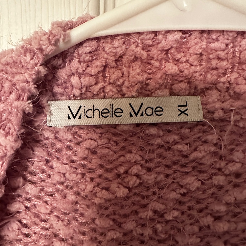 Michelle Mae popcorn cardigan in pink